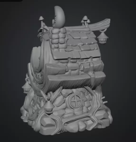 Moonlit Mystic Cottage STL File for 3D Print - Model preview 17