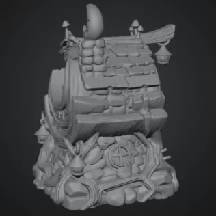 Moonlit Mystic Cottage STL File for 3D Print - Model thumbnail 17