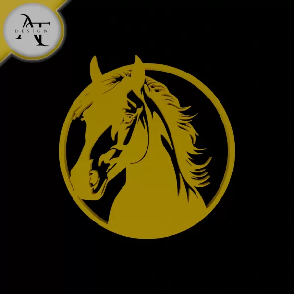 Horse- Silhouette - 2D Wall Art Decor - Model preview 1