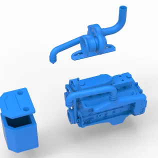 Engine of Pro Stock Pulling Tractor Scale 1:25 - Model thumbnail 17