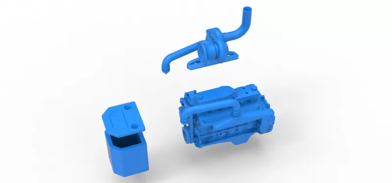 Engine of Pro Stock Pulling Tractor Scale 1:25 - Model preview 17