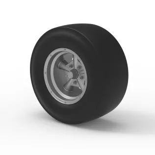 Rear wheel of vintage dragster Version 4 Scale 1:25 - Model thumbnail 7