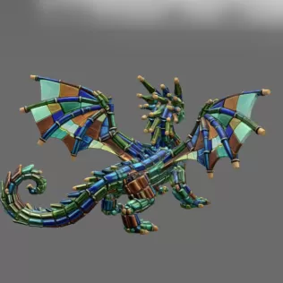 Stained Glass Dragon STL File for 3D Print - Model thumbnail 8