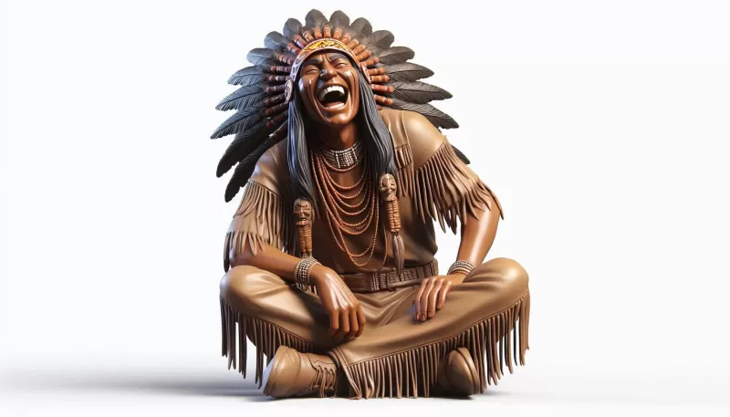 Laughing Apache Warrior 3D Model - Model preview 1