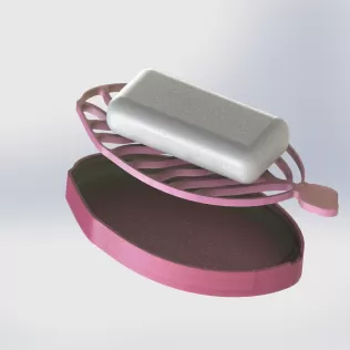 Leaf Soap Dish with Removable Veins - Model thumbnail 2