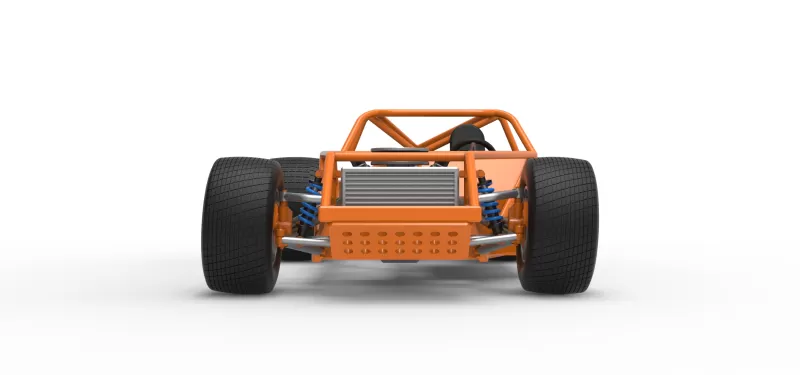 Vintage Dirt late model Race car Base Version 4 Scale 1:25 - Model preview 6
