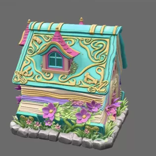 Enchanted Storybook Cottage STL File 3D Printable - Model thumbnail 4