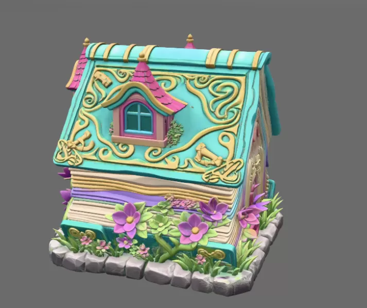 Enchanted Storybook Cottage STL File 3D Printable - Model preview 4