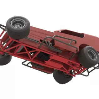 Vintage Dirt Modified stock car Version 4 while turning 1:25 - Model thumbnail 3