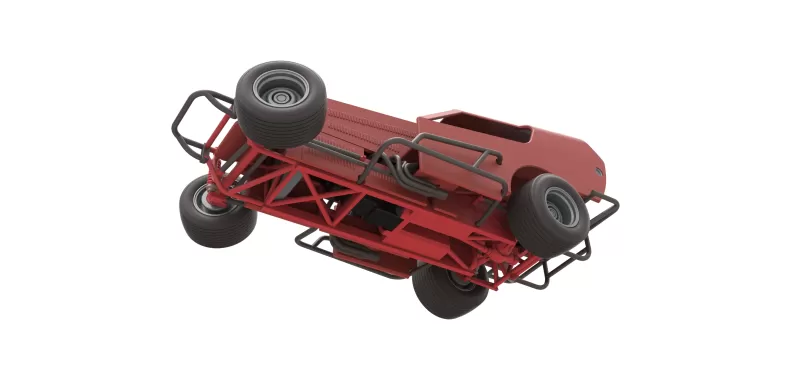 Vintage Dirt Modified stock car Version 4 while turning 1:25 - Model preview 3
