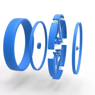 50 inch Wire wheel of Donk car Scale 1:25 - Model thumbnail 17