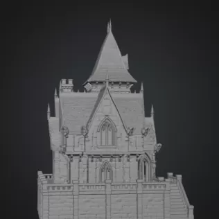 Dark Fantasy Mansion STL File for 3D Printing - Model thumbnail 10