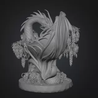 Midnight Wisteria Dragon Bowl STL File for 3D Print - Model thumbnail 17