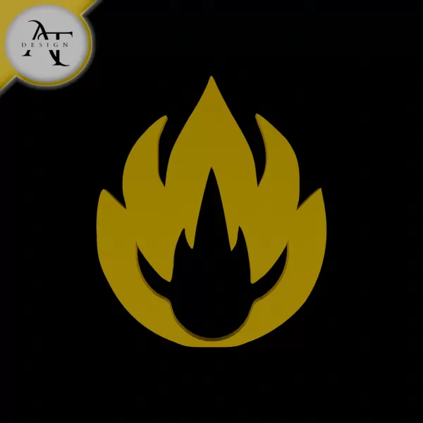 Simple Flame Symbol - 2D Art - Model preview 1