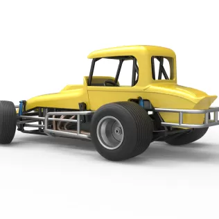 Vintage Sprint car while turning Version 2 Scale 1:25 - Model thumbnail 11