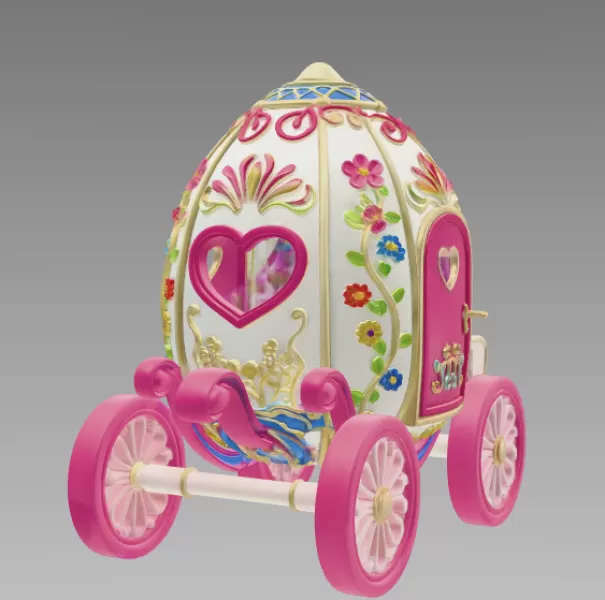 Royal Fantasy Egg Carriage – STL File 3D Printable - Model preview 5