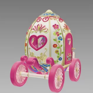 Royal Fantasy Egg Carriage – STL File 3D Printable - Model thumbnail 5