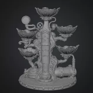 Steampunk Lotus Jewelry Organizer STL File for 3D Print - Model thumbnail 17