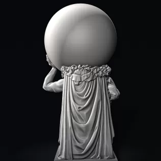 Hercules Statue Holding the Globe #RoZ - Model thumbnail 6