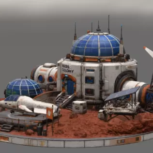 Mars Colony Command Base STL File for 3D Print - Model thumbnail 8