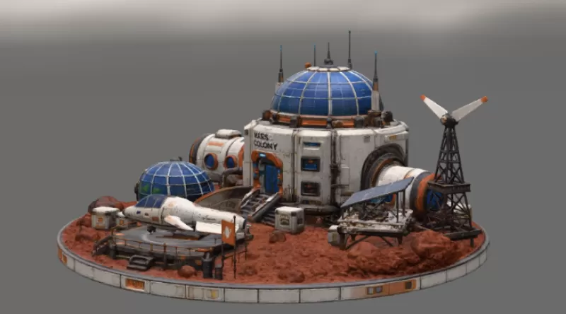 Mars Colony Command Base STL File for 3D Print - Model preview 8