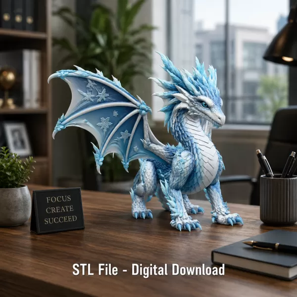 Winter Frost Dragon STL File for 3D Print - Model preview 4