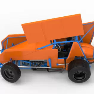 Winged Sprint car Version 2 while turning Scale 1:25 - Model thumbnail 10