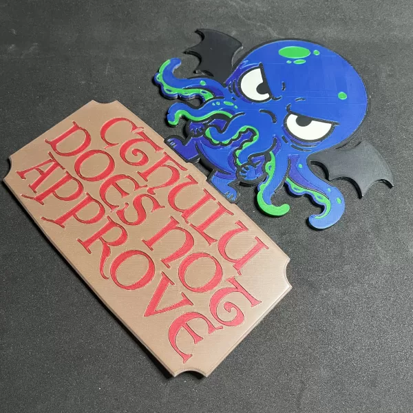 Cthulu Does Not Approve Wall Plaque - Model preview 6
