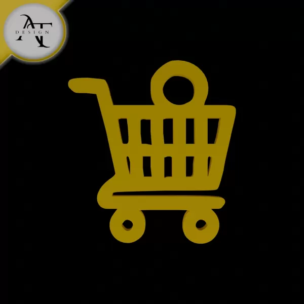 Simple Shopping Cart Symbol - 2D Art - Model preview 1