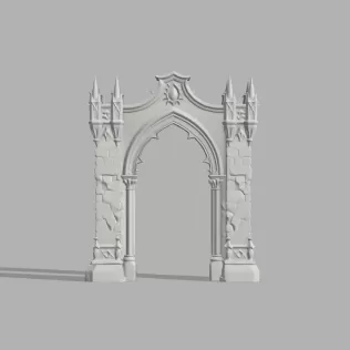 Gothic Arch Gate - Medieval Halloween Decor - Model thumbnail 2