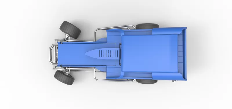 Vintage Dirt Modified stock car Version 2 while turning 1:25 - Model preview 11