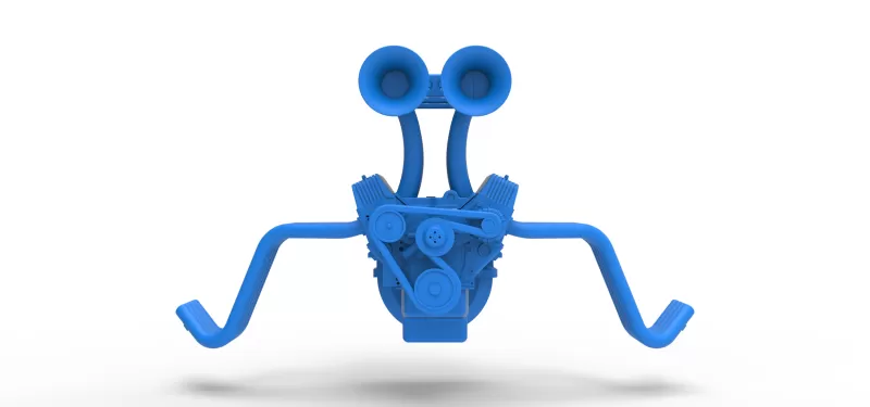 Engine V8 for vintage dragster Version 11 Scale 1:25 - Model preview 5