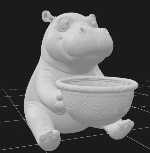 Hippo Holding Gift Basket - Model preview 5