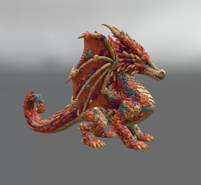 🐉 Coral Reef Dragon STL File for 3D Print - Model preview 9