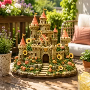 Sunflower Fantasy Castle STL File for 3D Print - Model thumbnail 4
