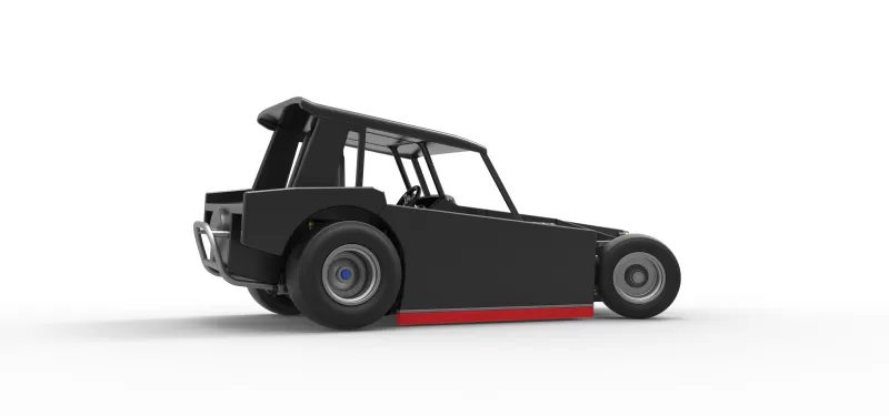 Vintage Dirt Modified stock car V6 while turning Scale 1:25 - Model preview 21