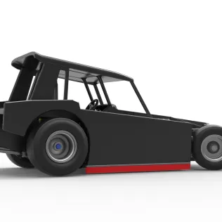 Vintage Dirt Modified stock car V6 while turning Scale 1:25 - Model thumbnail 21