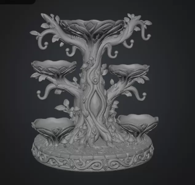 Enchanted Jewelry Tree Display STL File for 3D Print - Model preview 16