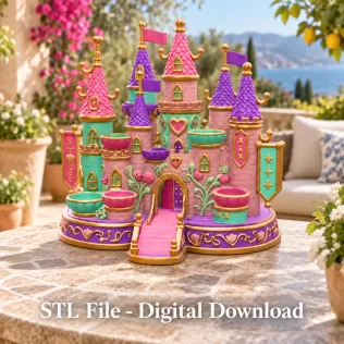 Princess Castle Organizer STL File for 3D Print - Model thumbnail 2