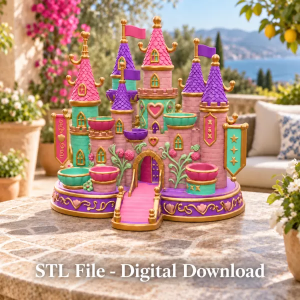 Princess Castle Organizer STL File for 3D Print - Model preview 2
