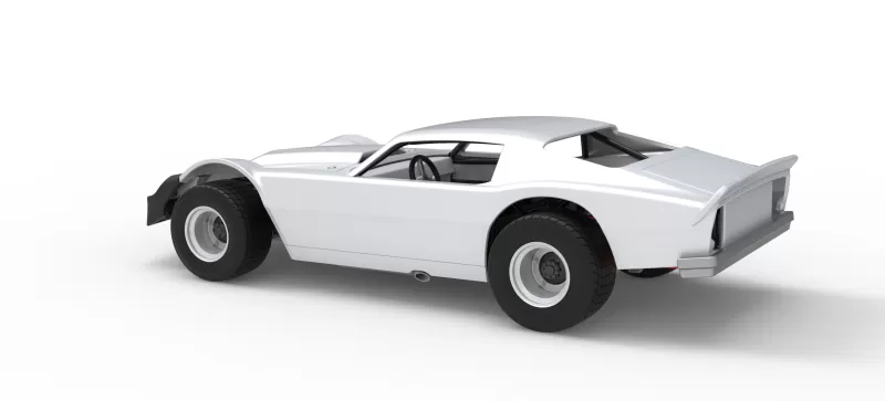 Vintage Dirt late model Race car Version 3 Scale 1:25 - Model preview 12