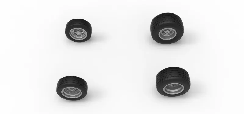 Wheel Set of New Zealand Minisprint Scale 1:25 - Model preview 5