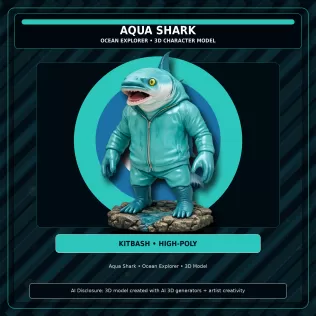 Frog & Shark Creature Pack – Amphibian Ocean Character Kitbash - Model thumbnail 10