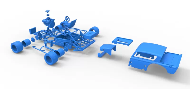 Vintage Asphalt Modified stock car V9 Scale 1:25 - Model preview 29