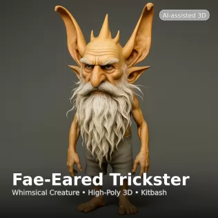 Elderfolk Fantasy Collection (4 Variants) — High-Poly Kitbash - Model thumbnail 8