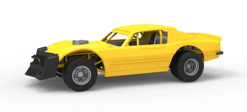 Vintage Dirt late model Race car Version 2 Scale 1:25 - Model preview 1