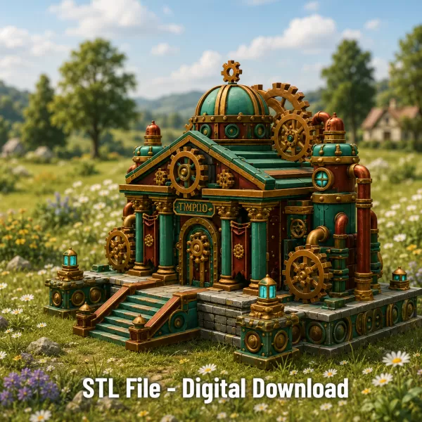 Grand Steampunk Gearworks Castle STL File for 3D Print - Model preview 2
