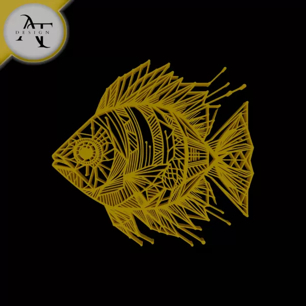 Fish - Geometric - 2D Wall Art Decor - Model preview 1