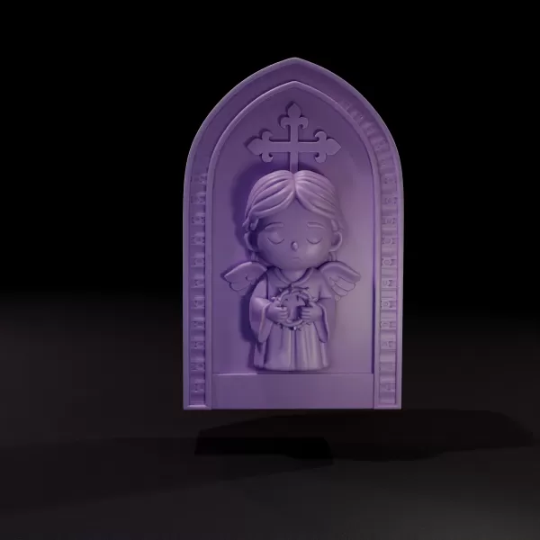 Chibi Angel with Crown of Thorns 3D Printable Model - Model preview 2