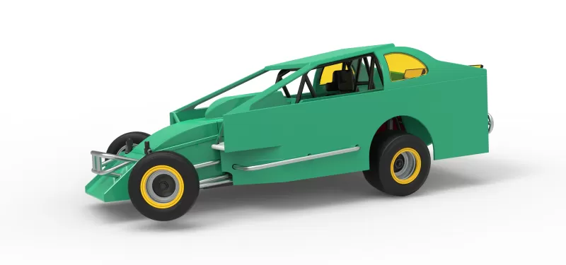 Northeast Dirt Modified stock car while turning V2 Scale 1:25 - Model preview 1